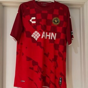 Pittsburgh Riverhounds USL Charly Autographed Soccer Jersey Football Shirt Large